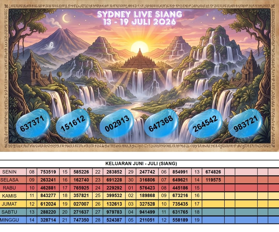 SYDNEY LIVE SIANG 13 - 19 JULI 2026